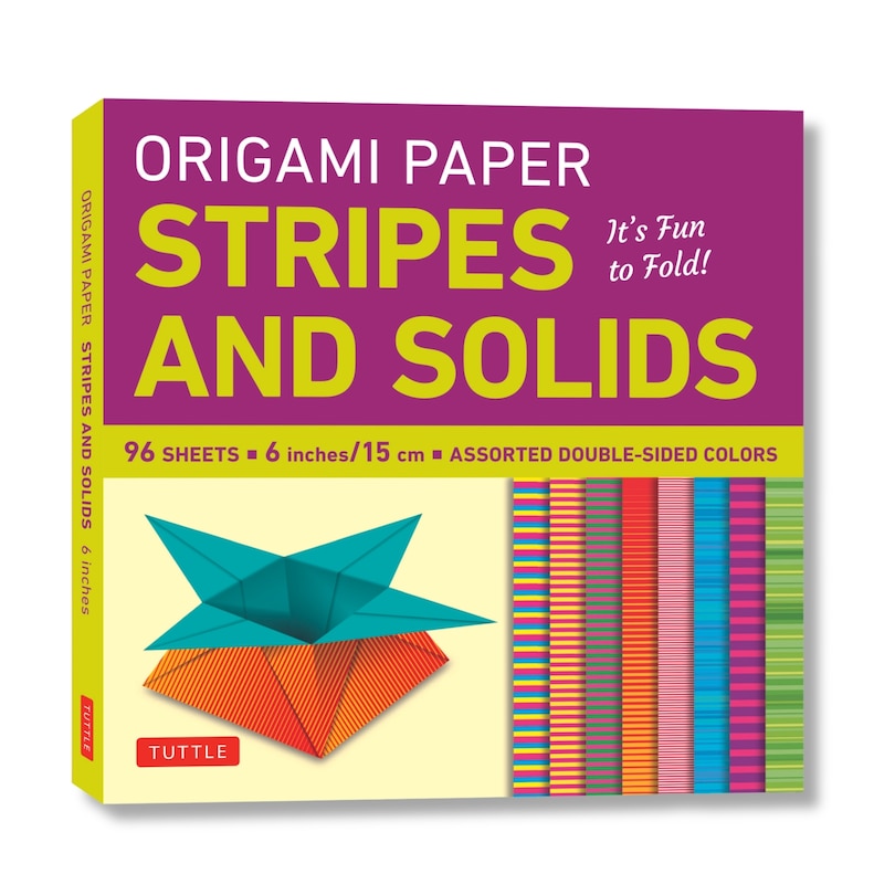 Front cover_Origami Paper - Stripes and Solids 6 - 96 Sheets