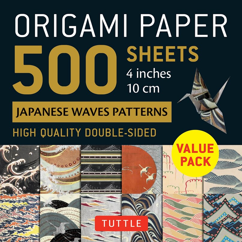 Front cover_Origami Paper 500 sheets Japanese Waves Patterns 4 (10 cm)