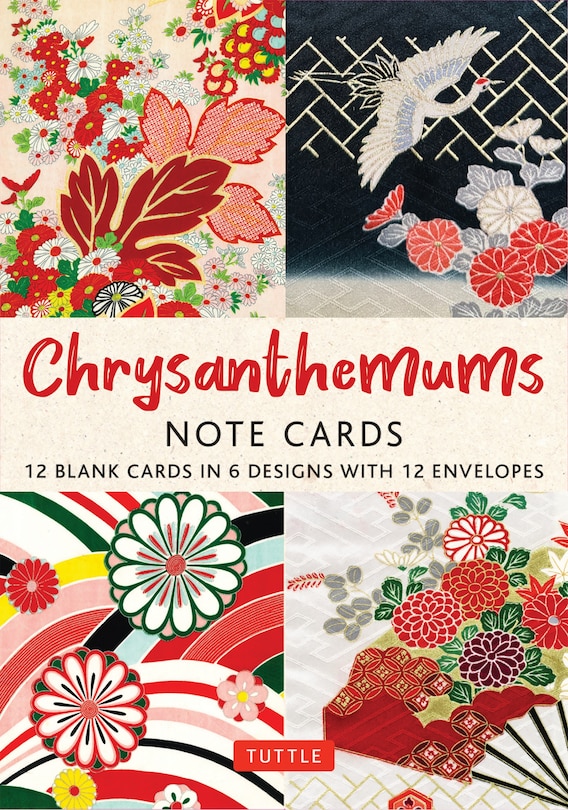 Chrysanthemum, 12 Note Cards: 12 Blank Cards in 6 Lovely Designs (2 each) with 12 Patterned Envelopes