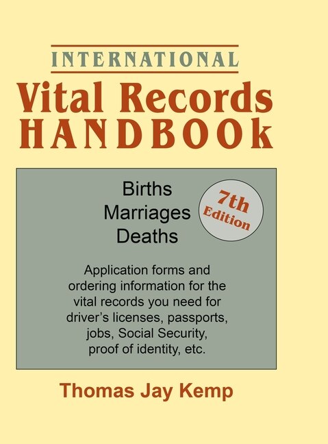 Couverture_International Vital Records Handbook. 7th Edition