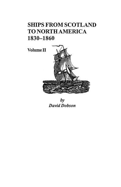 Front cover_Ships from Scotland to North America, 1830-1860