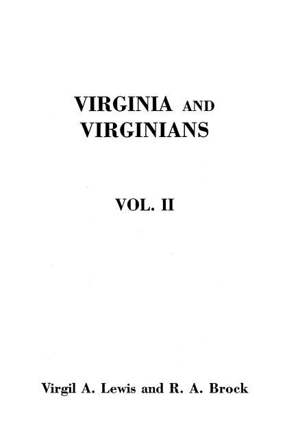 Front cover_Virginia and Virginians, 1606-1888. in Two Volumes. Volume II