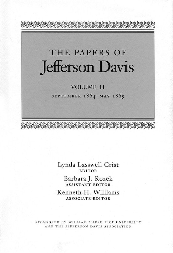 Front cover_The Papers of Jefferson Davis