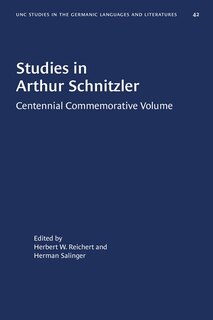 Front cover_Studies In Arthur Schnitzler