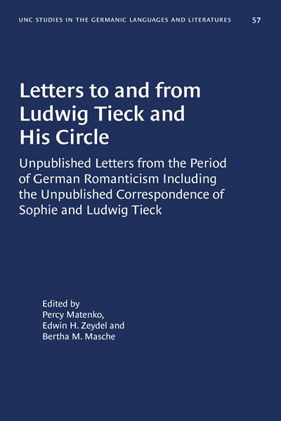 Couverture_Letters to and from Ludwig Tieck and His Circle