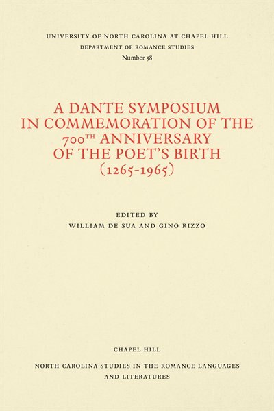 Couverture_A Dante Symposium in Commemoration of the 700th Anniversary of the Poet's Birth (1265-1965)