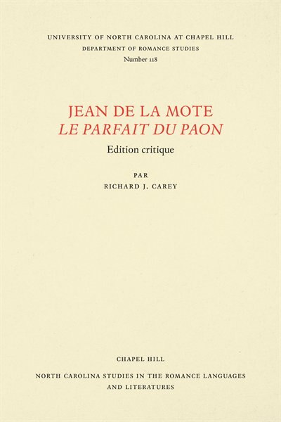 Couverture_Jean De La Mote: Le Parfait Du Paon
