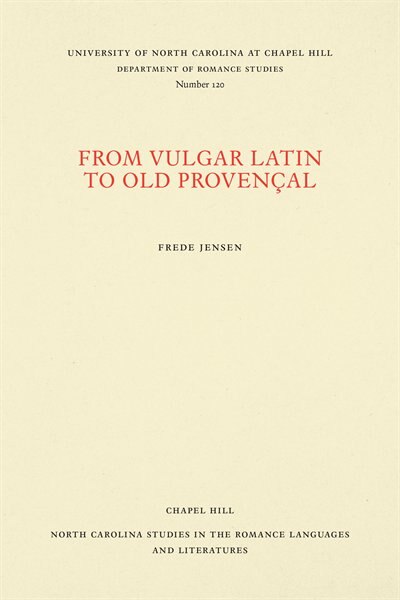 Couverture_From Vulgar Latin to Old Proven�al