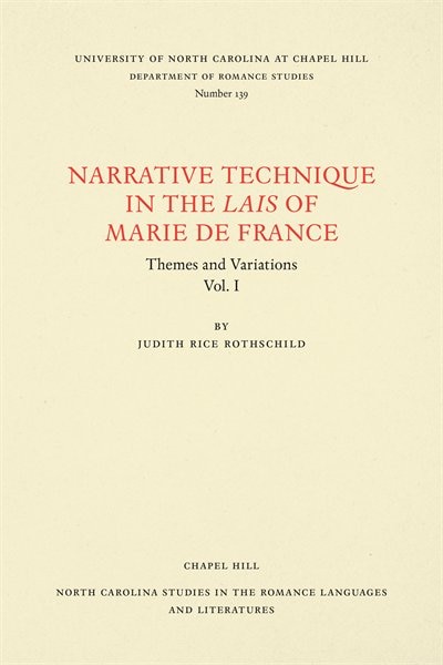 Front cover_Narrative Technique In The Lais Of Marie De France
