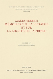 Couverture_Malesherbes: M�moires sur la librairie et sur la libert� de la presse