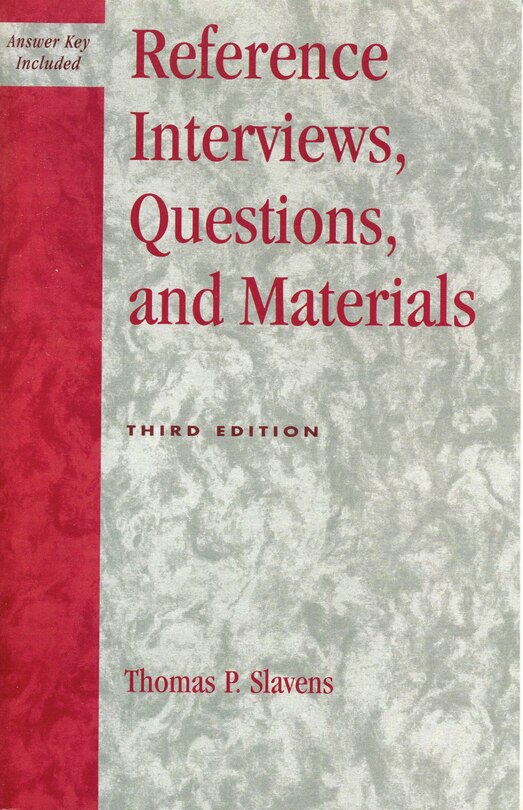 Front cover_Reference Interviews, Questions, and Materials