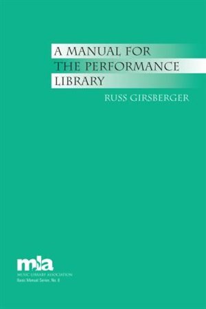Front cover_A Manual for the Performance Library
