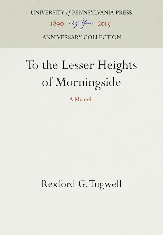 Front cover_To the Lesser Heights of Morningside