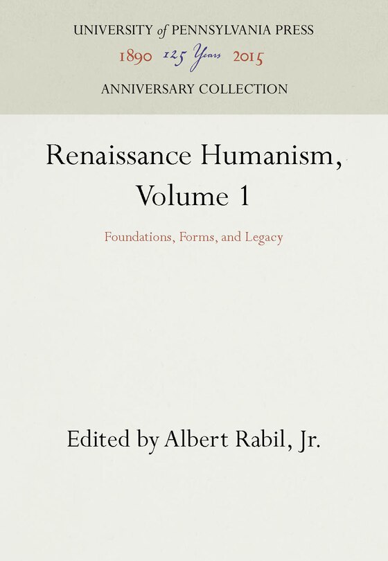 Couverture_Renaissance Humanism, Volume 1