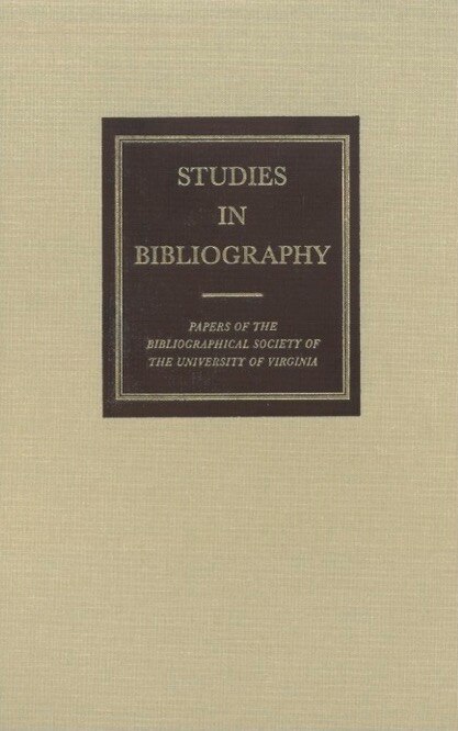 Front cover_Studies in Bibliography