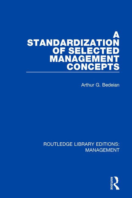 Front cover_A Standardization Of Selected Management Concepts