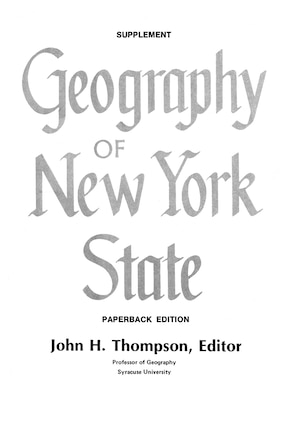 Geography Of New York State Supplement