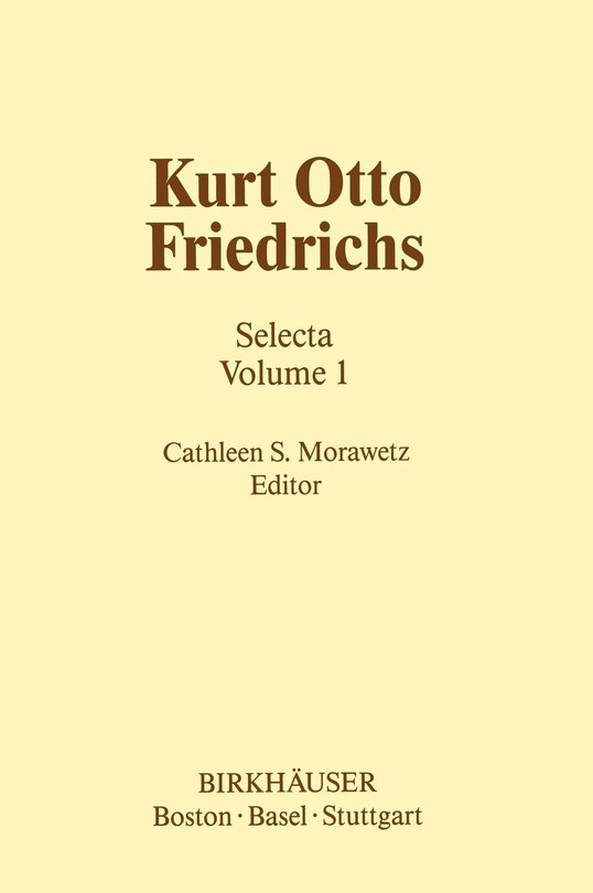 Front cover_Kurt Otto Friedrichs