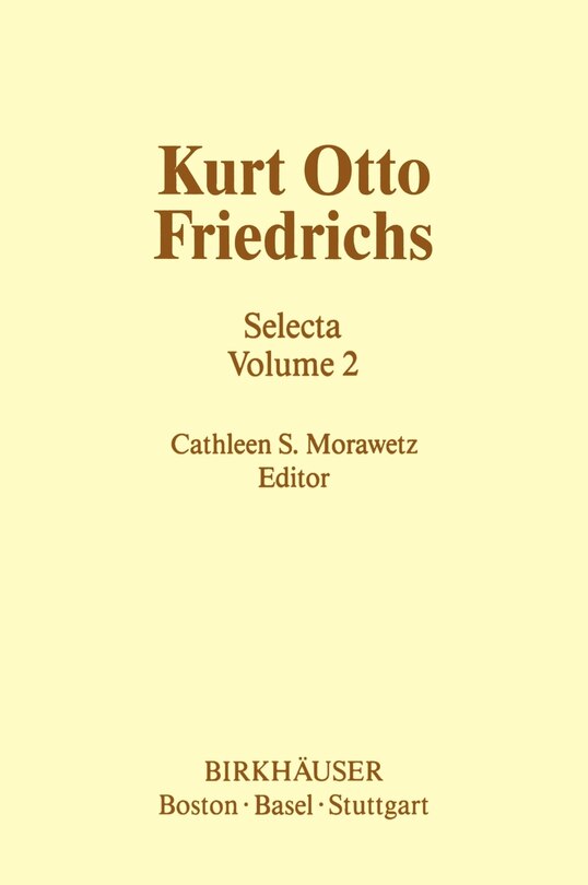 Front cover_Kurt Otto Friedrichs