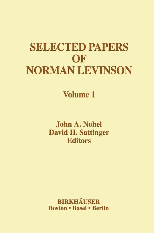 Couverture_Selected Papers of Norman Levinson