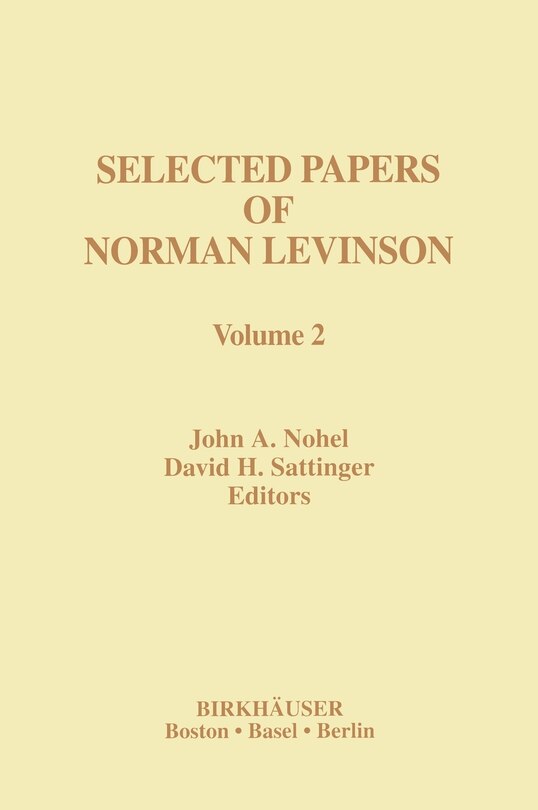 Front cover_Selected Papers of Norman Levinson