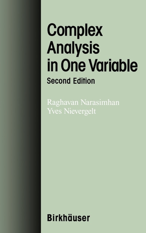 Front cover_Complex Analysis In One Variable