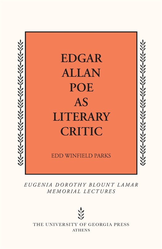 Couverture_Edgar Allan Poe As Literary Critic
