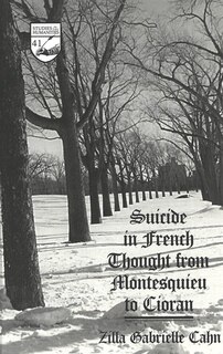 Couverture_Suicide In French Thought From Montesquieu To Cioran