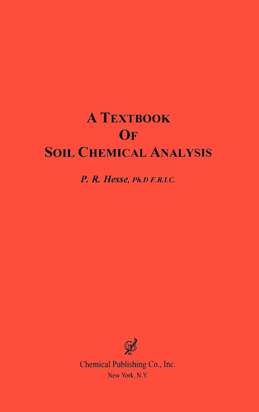 Front cover_A Textbook of Soil Chemical Analysis