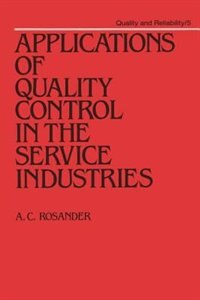 Front cover_Applications Of Quality Control In The Service Industries
