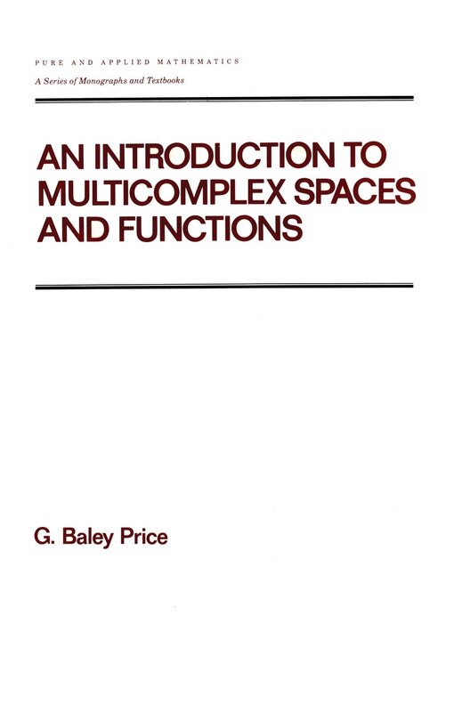 Front cover_An Introduction to Multicomplex Spates and Functions
