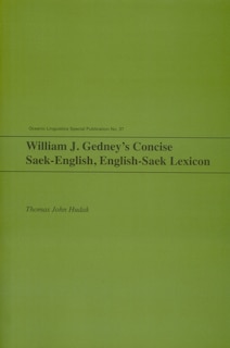 Front cover_William J. Gedney's Concise Saek-english, English-saek Lexicon