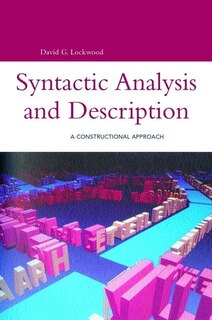 Front cover_Syntactic Analysis and Description