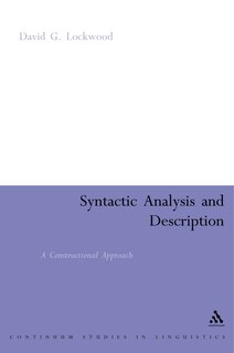 Front cover_Syntactic Analysis and Description