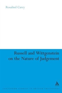 Front cover_Russell and Wittgenstein on the Nature of Judgement