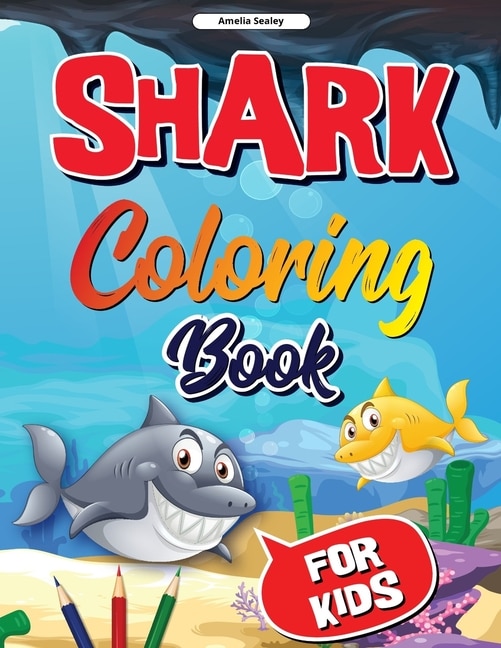 Front cover_Sea Life, Shark Coloring Book for Kids