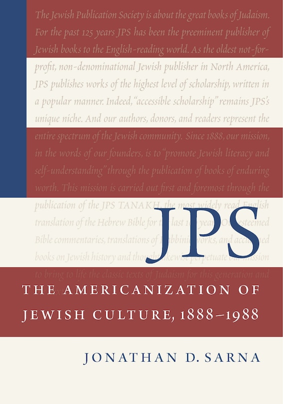 Couverture_Jps: The Americanization Of Jewish Culture, 1888-1988