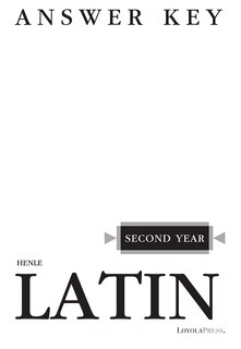 Front cover_Henle Latin Second Year Answer Key