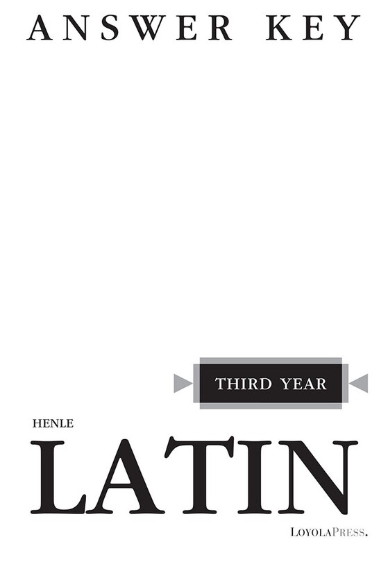 Front cover_Henle Latin Third Year Answer Key