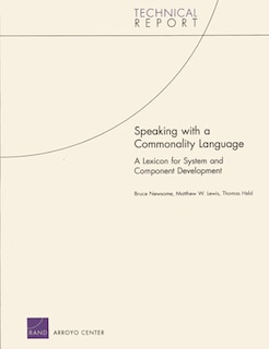 Speaking With A Commonality Language: A Lexicon For System And Component Development
