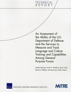 Couverture_An Assessment of the Ability of the U.S. Department of Defense and the Services to Measure and Track Language and Culture Training and Capabilities Among General Purpose Forces
