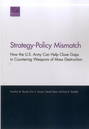 Strategy-policy Mismatch: How The U.s. Army Can Help Close Gaps In Countering Weapons Of Mass Destruction