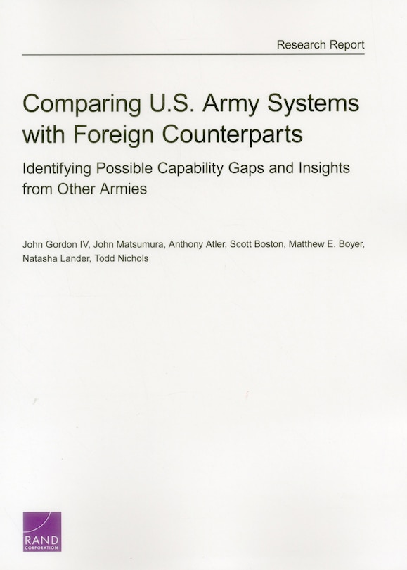 Comparing U.s. Army Systems With Foreign Counterparts: Identifying Possible Capability Gaps And Insights From Other Armies