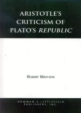 Front cover_Aristotle's Criticism of Plato's Republic