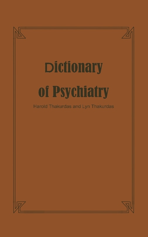 Front cover_Dictionary Of Psychiatry