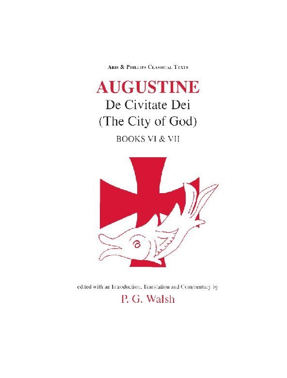 Couverture_Augustine: The City of God Books VI and VII