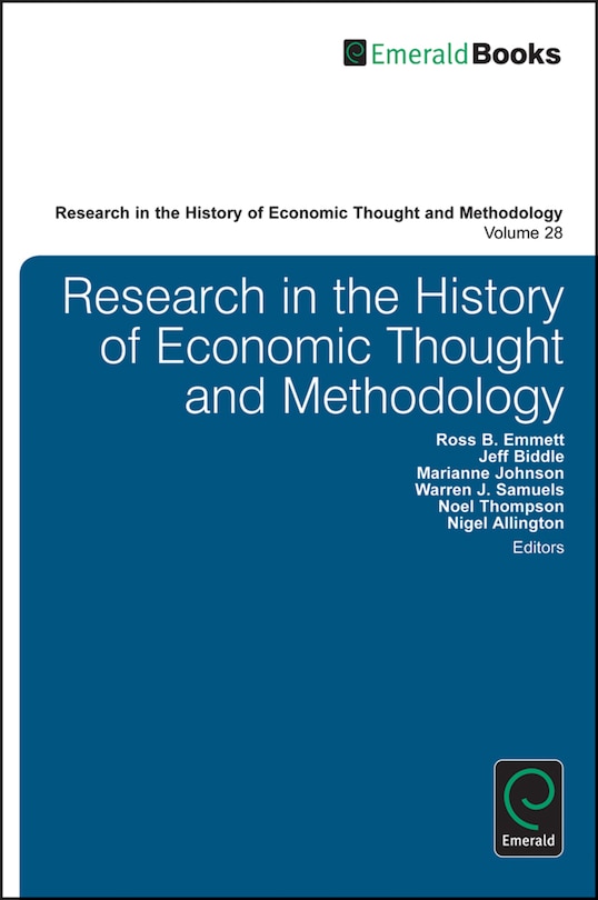 Front cover_Research in the History of Economic Thought and Methodology