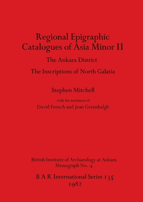 Front cover_Regional Epigraphic Catalogues of Asia Minor II