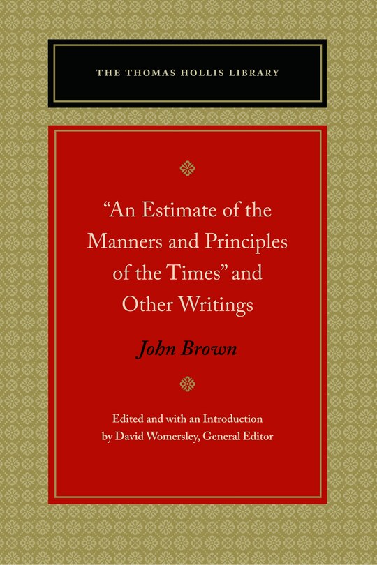 Front cover_An Estimate Of The Manners And Principles Of The Times And Other Writings