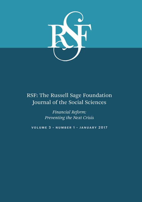 Couverture_Rsf: The Russell Sage Foundation Journal Of The Social Sciences